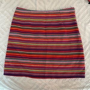 Boho Colorful Striped Free People Style Skirt Fits like Medium- See Measurements